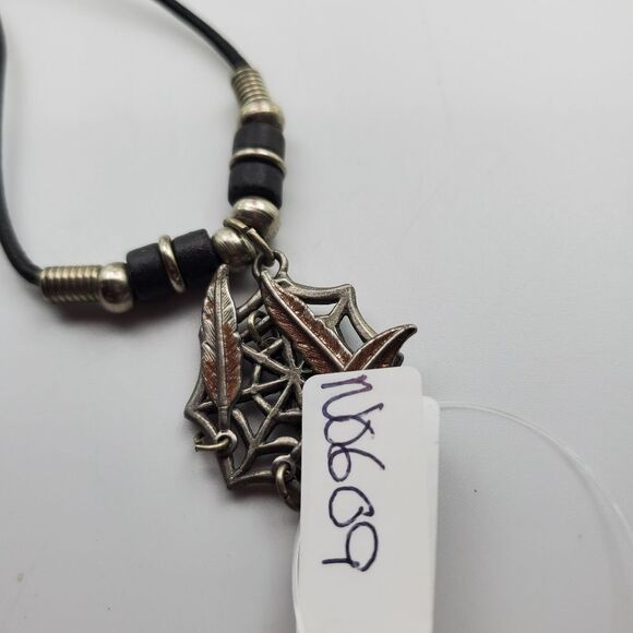 Spiderweb dreamcatcher‎ boho Gothic necklace N0609 - Picture 3 of 4